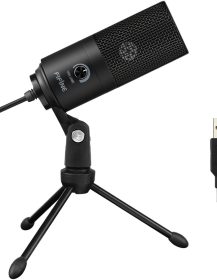 USB Microphone, Metal Condenser Recording Microphone for MAC OS, Windows, Cardioid Laptop Mic for Recording Vocals, Voice Overs, Streaming, Meeting and YouTube Videos-K669B